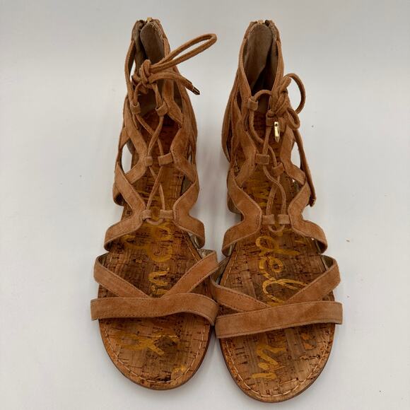 Sam Edelman Dawson Suede Cork Gladiator Sandals Size 9.5 - Picture 7 of 8